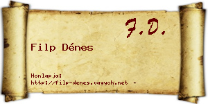 Filp Dénes névjegykártya